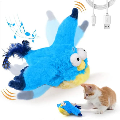 Interactive Cat Toy: Touch-Activated Chirping Bird with Catnip