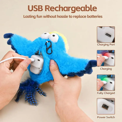 Interactive Cat Toy: Touch-Activated Chirping Bird with Catnip