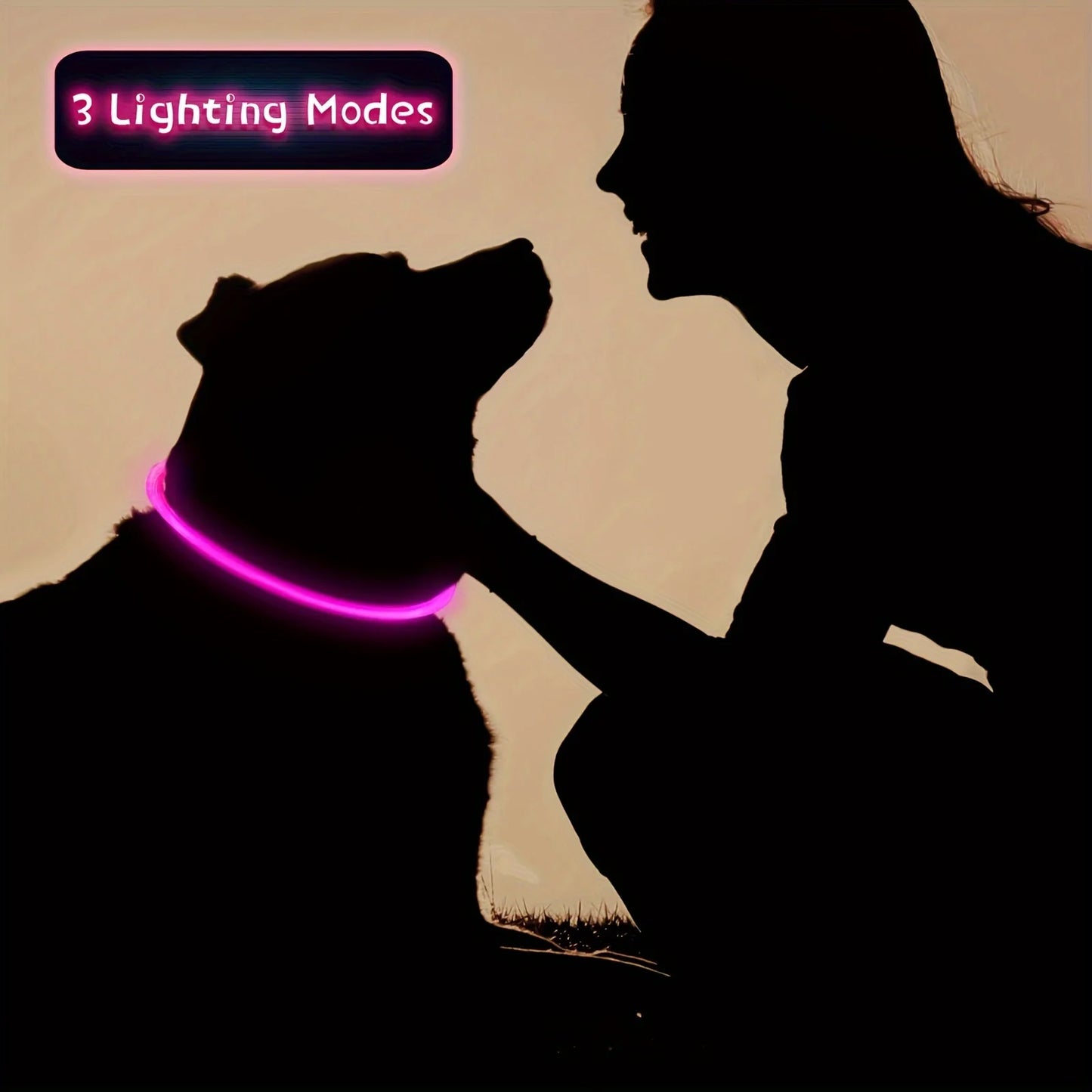 LED Dog Safety Collar, Rechargeable, Anti-Lost