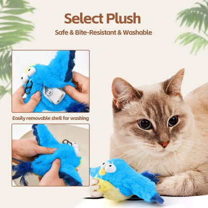 Interactive Cat Toy: Touch-Activated Chirping Bird with Catnip