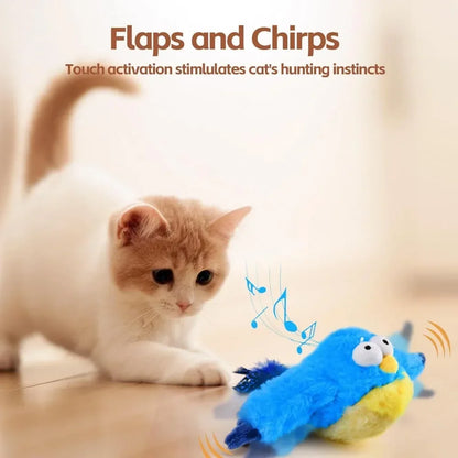 Interactive Cat Toy: Touch-Activated Chirping Bird with Catnip