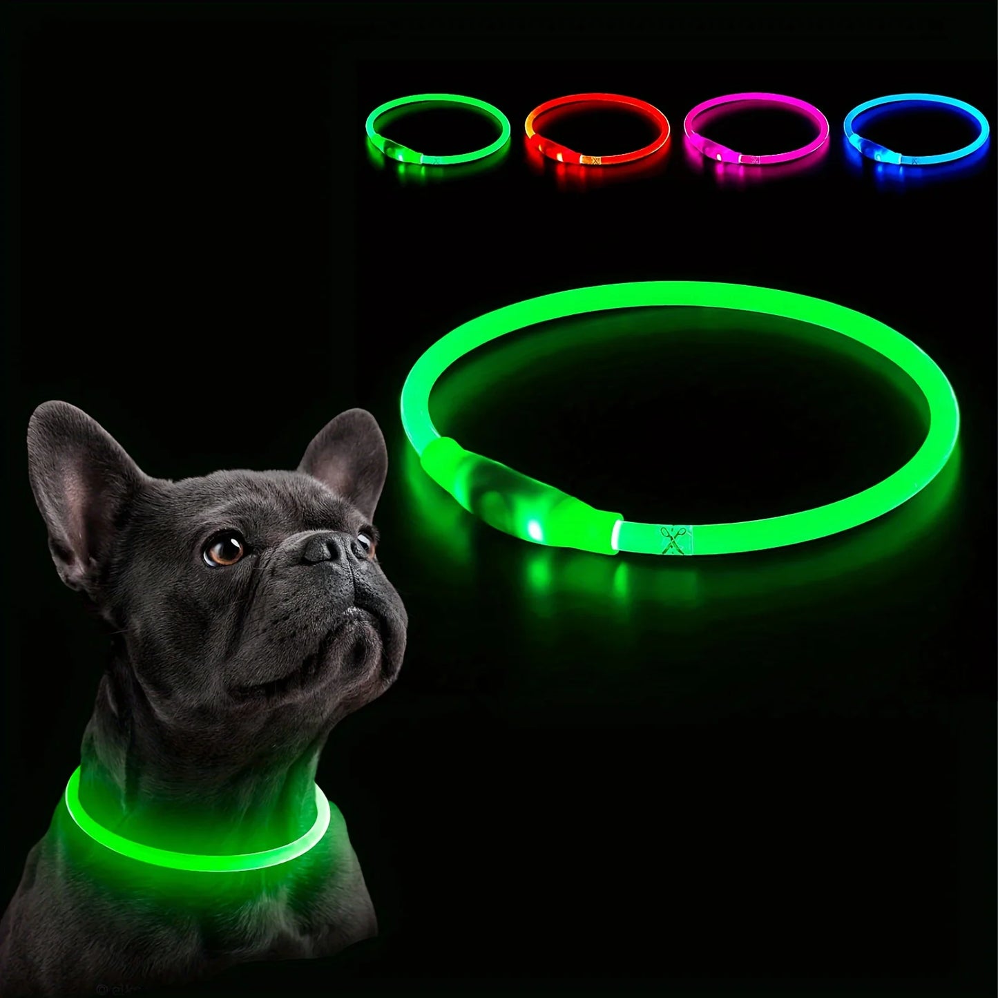 LED Dog Safety Collar, Rechargeable, Anti-Lost